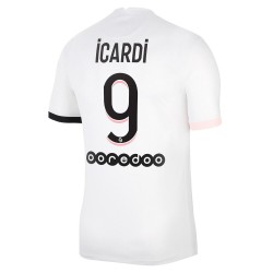Camisola Paris Saint-Germain Mauro Icardi 9 Equipamento Segundo 2021-2022 Manga Curta